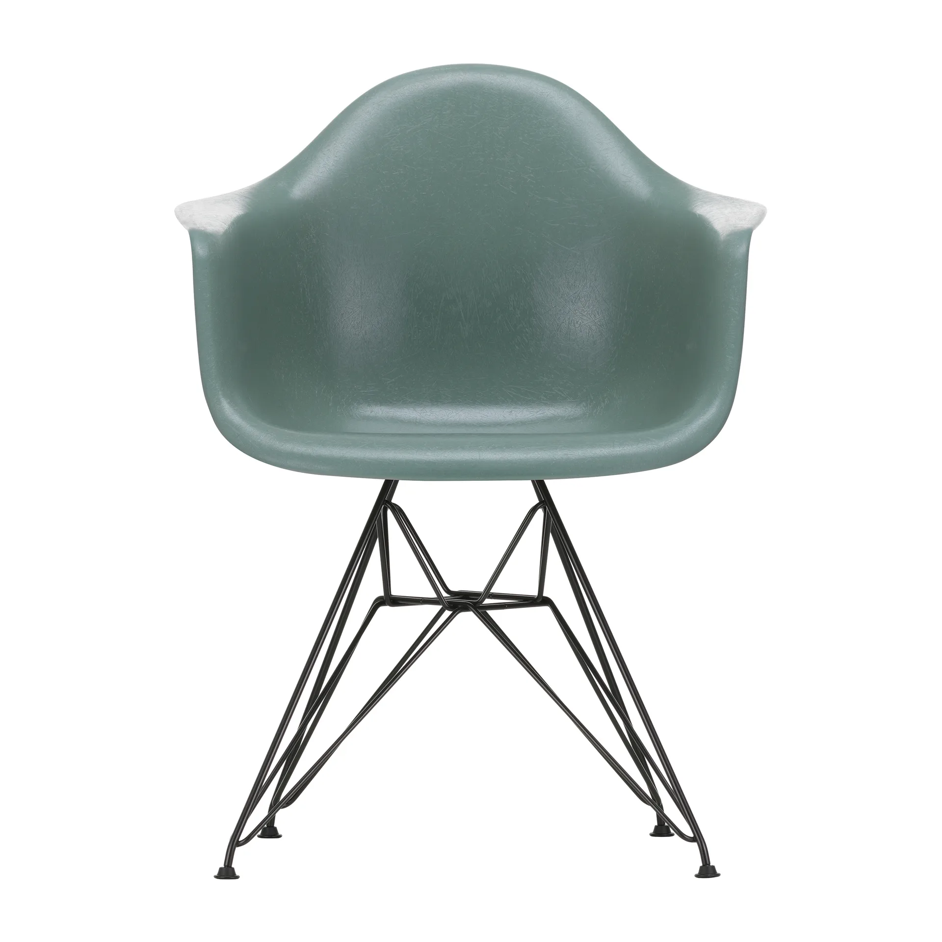 Eames fiberglass armchair DAR armlenestol, Sea foam green-Basic dark Vitra
