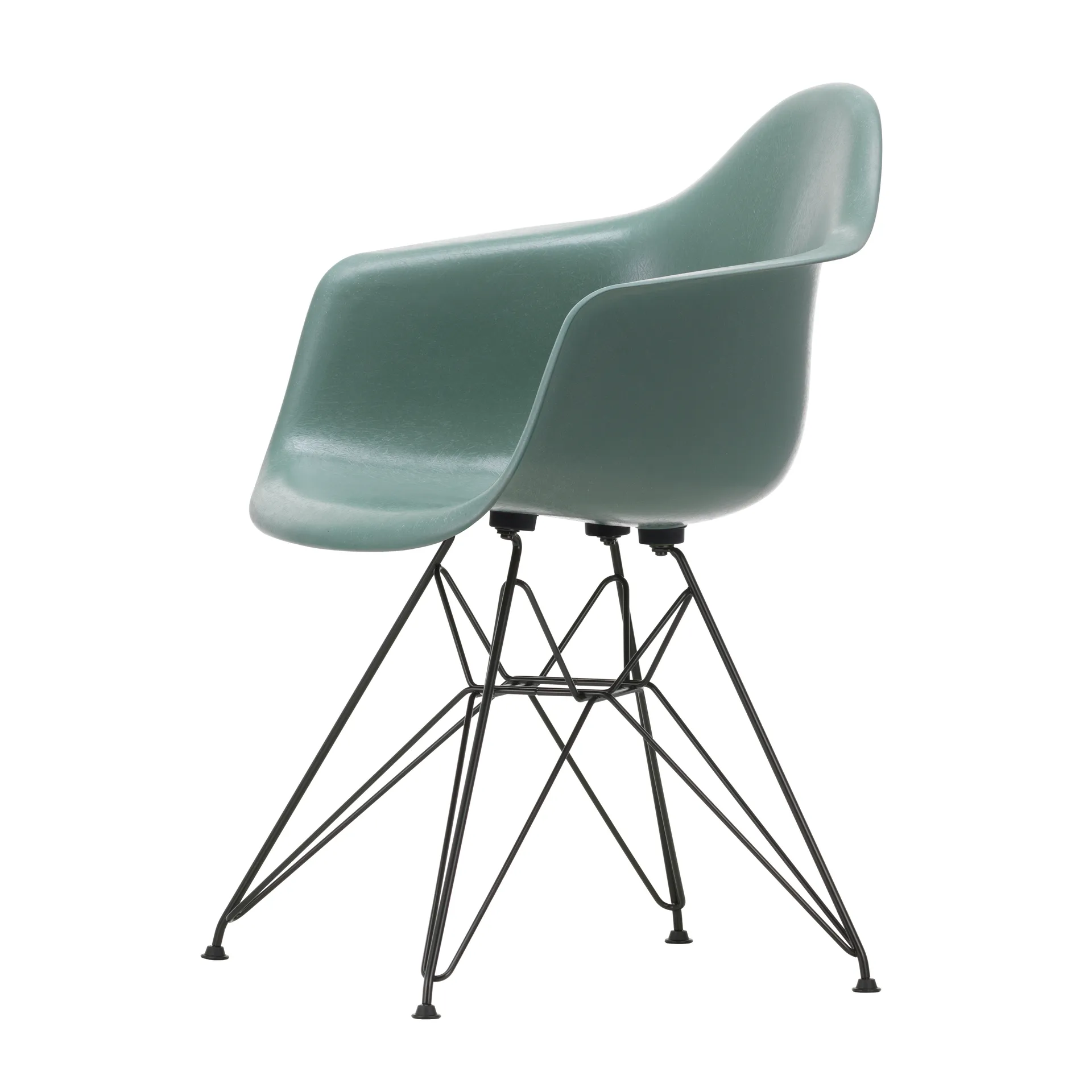 Eames fiberglass armchair DAR armlenestol, Sea foam green-Basic dark Vitra
