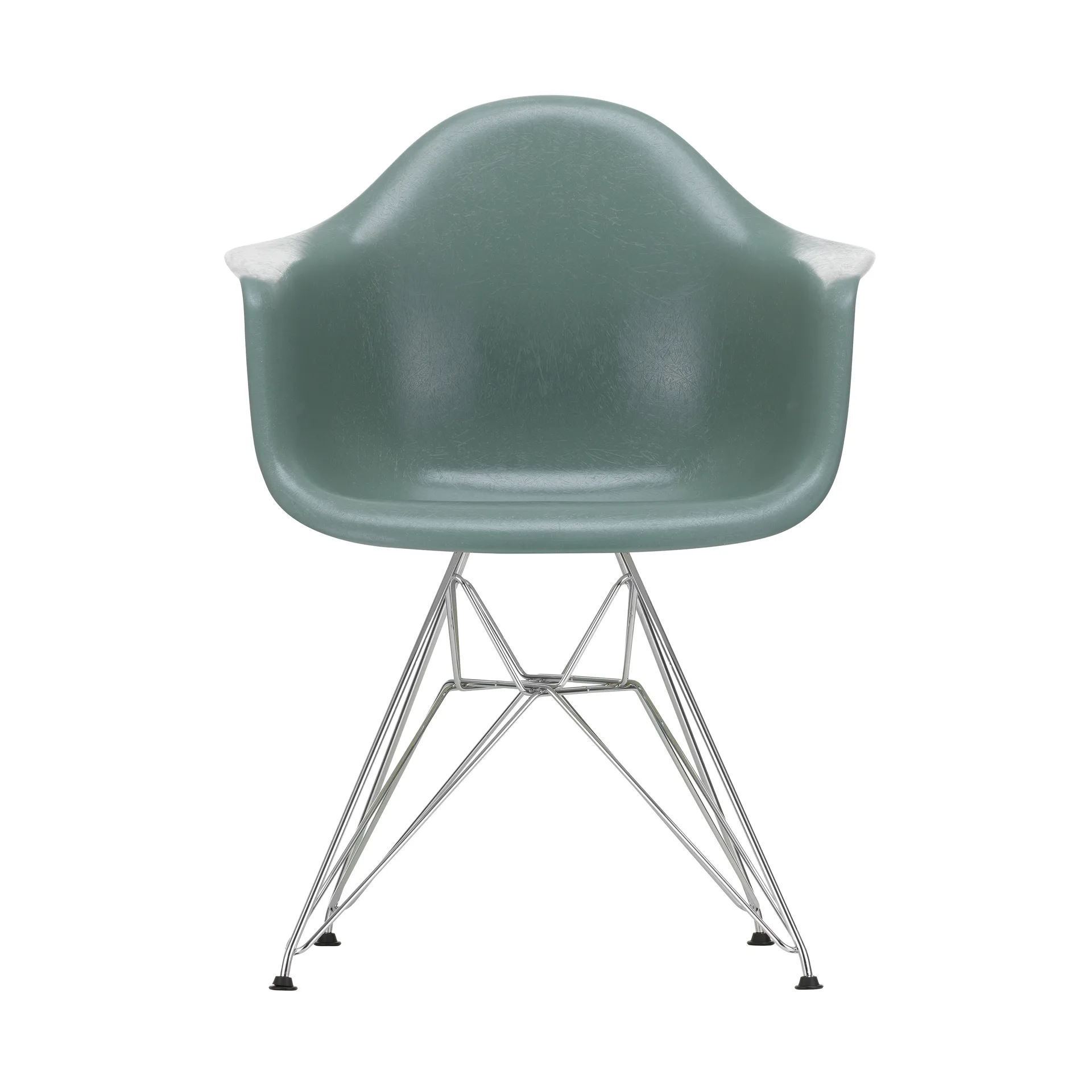 Eames fiberglass armchair DAR armlenestol, Sea foam green-Chrome Vitra