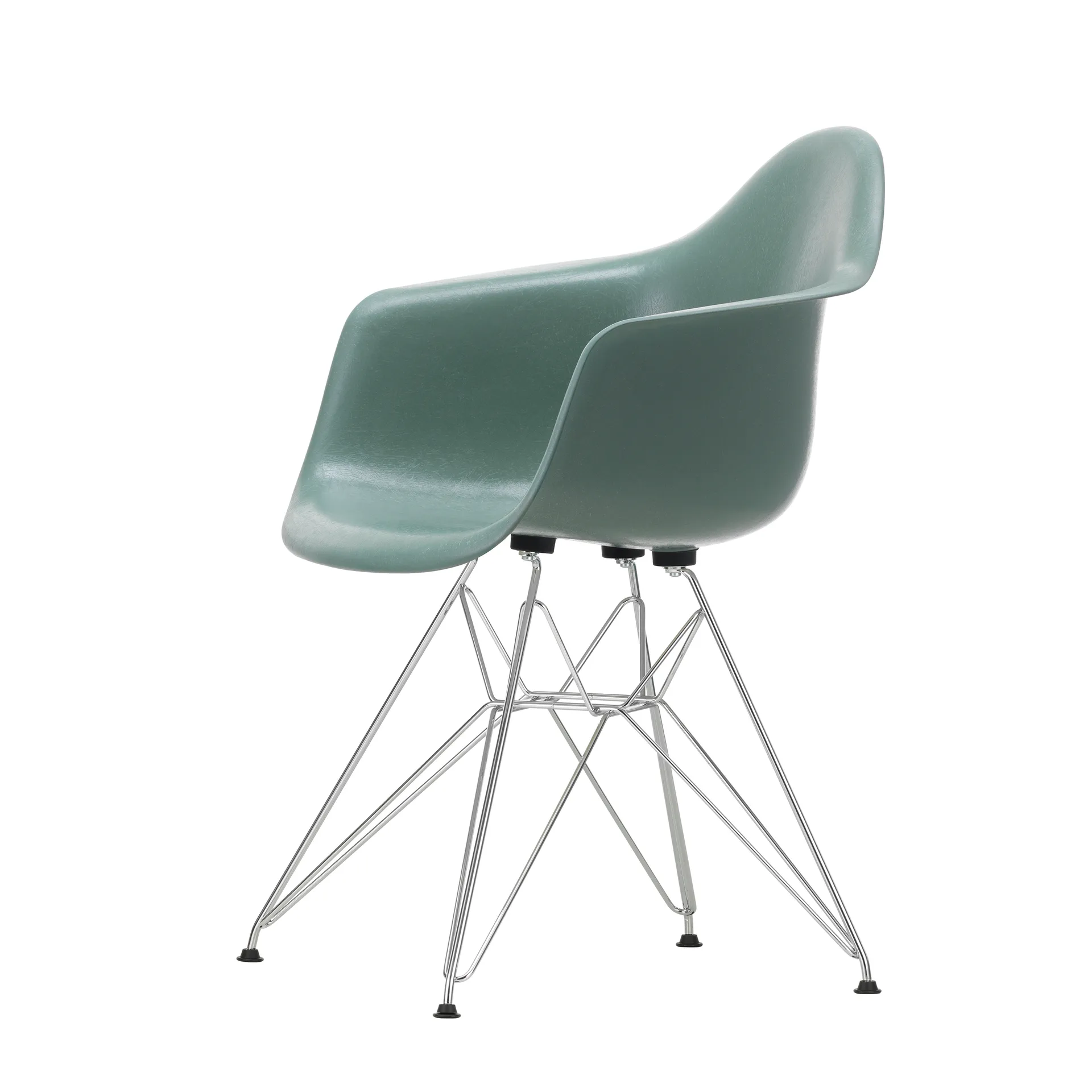 Eames fiberglass armchair DAR armlenestol, Sea foam green-Chrome Vitra