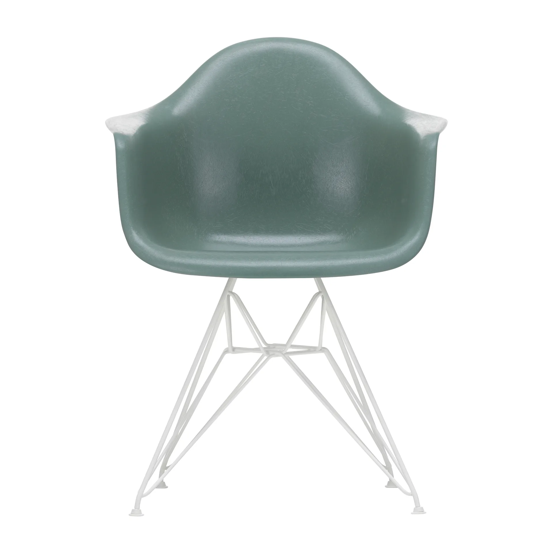 Eames fiberglass armchair DAR armlenestol, Sea foam green-White Vitra