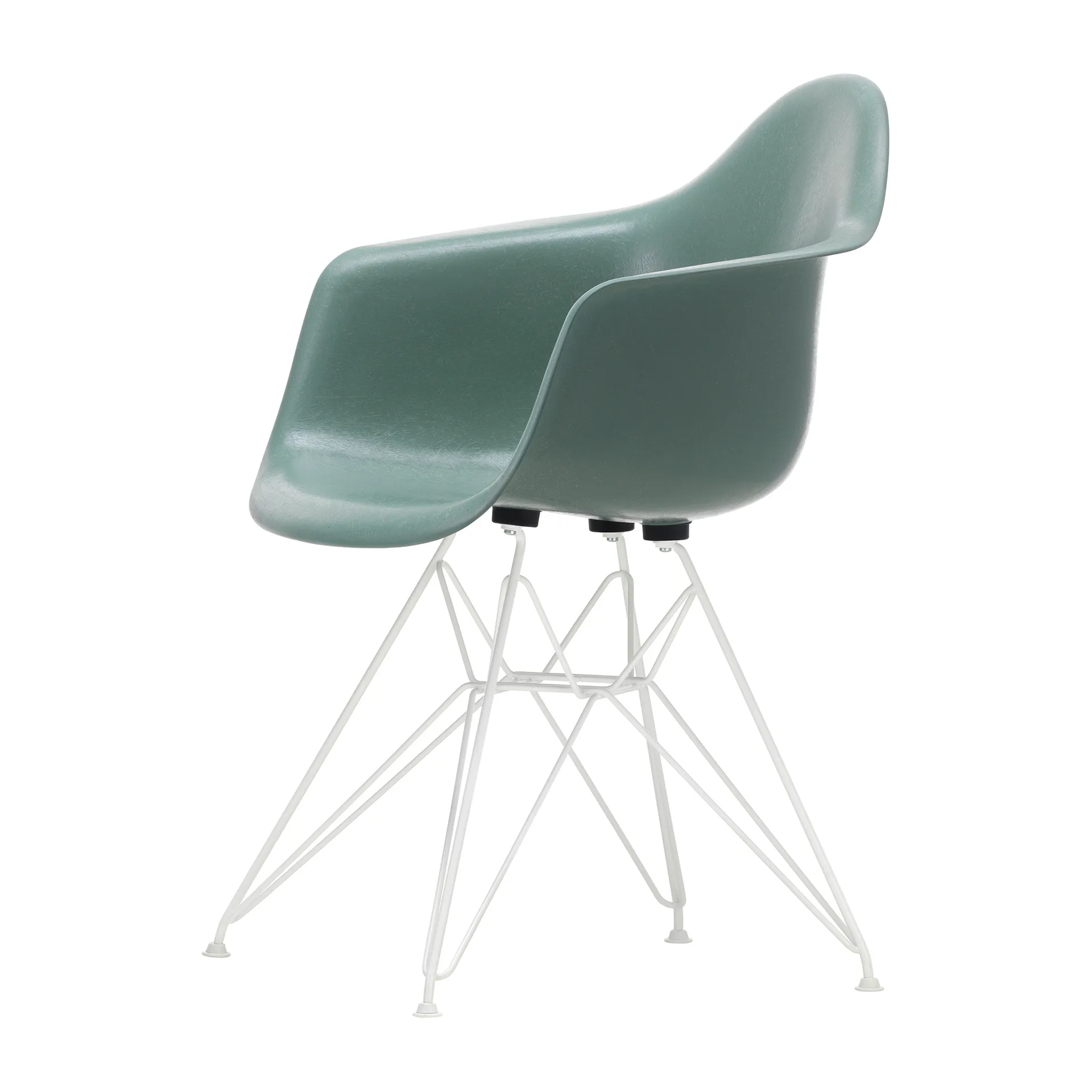 Eames fiberglass armchair DAR armlenestol, Sea foam green-White Vitra