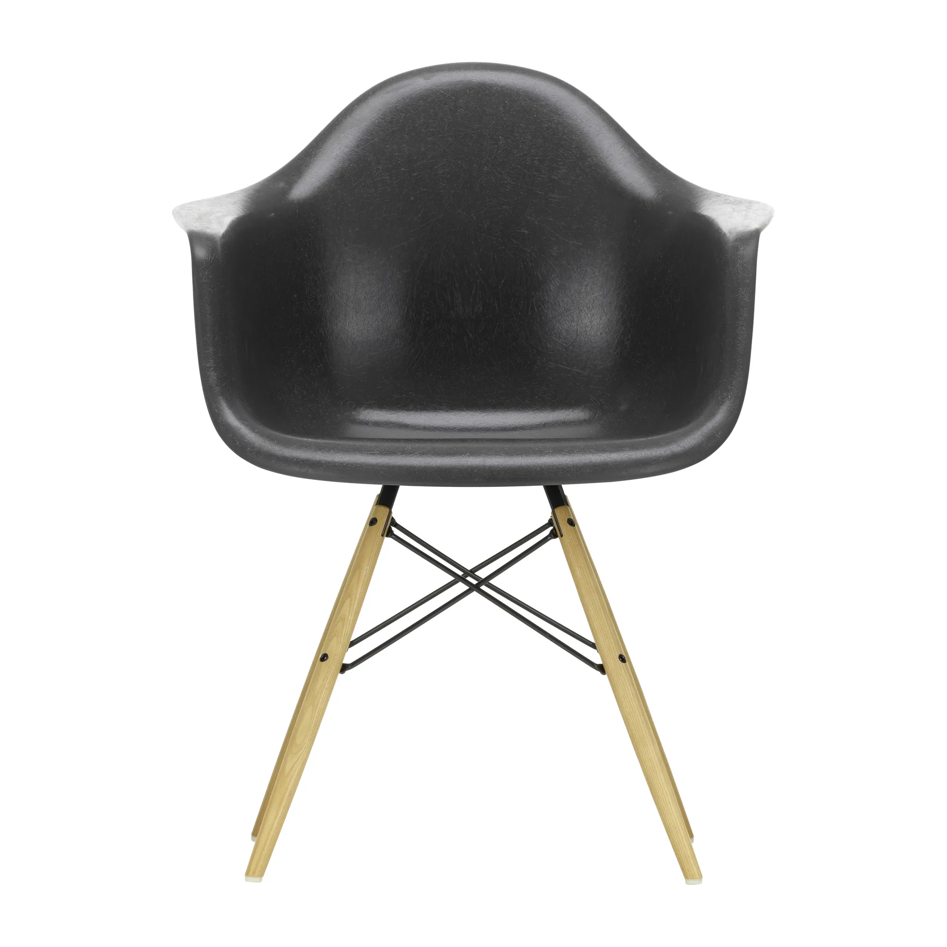 Eames Fiberglass Armchair DAW armlenestol, elephant hide grå, askben Vitra