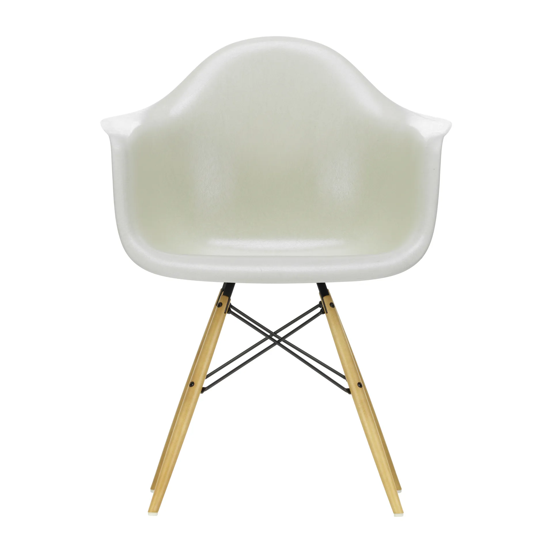 Eames Fiberglass Armchair DAW armlenestol, parchment, lønnbben Vitra