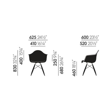 Eames Fiberglass Armchair DAW armlenestol - raw umber, lønnben - Vitra