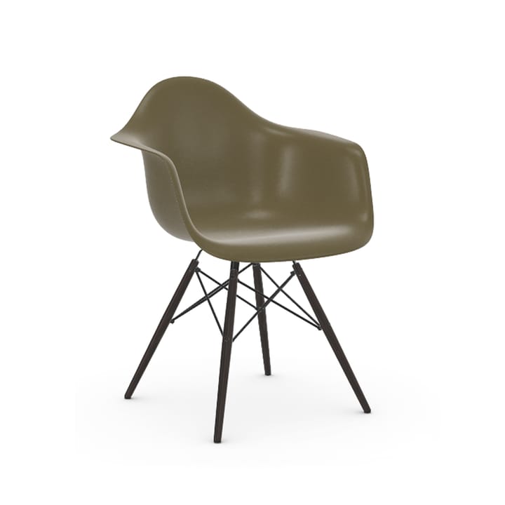 Eames Fiberglass Armchair DAW armlenestol, Raw umber-svartbeisede maple Vitra