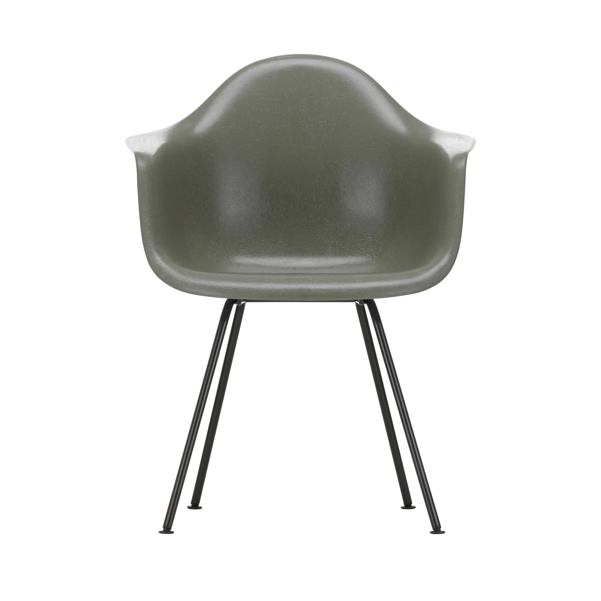 Eames Fiberglass Armchair DAX, Raw umber-basic dark Vitra
