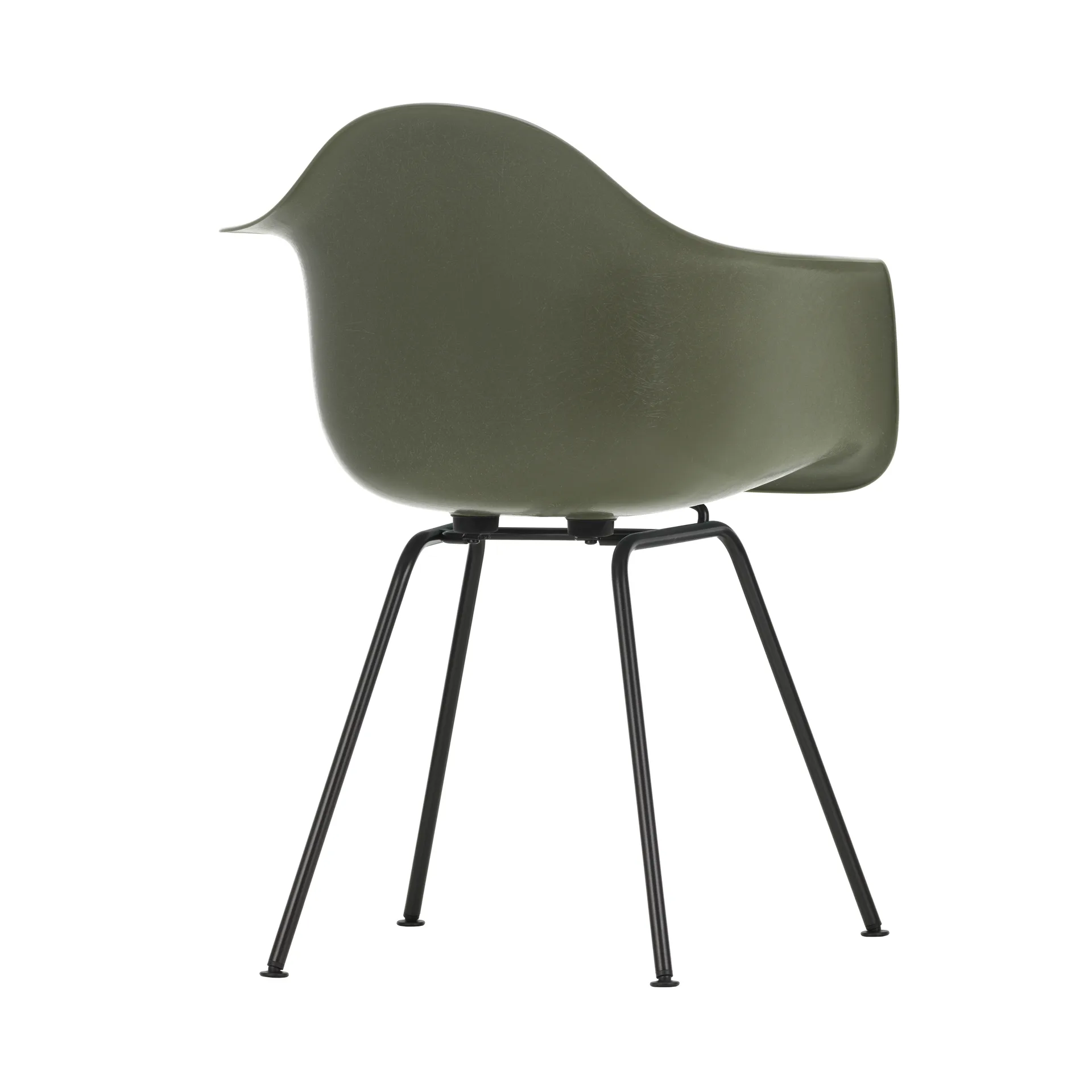Eames Fiberglass Armchair DAX, Raw umber-basic dark Vitra