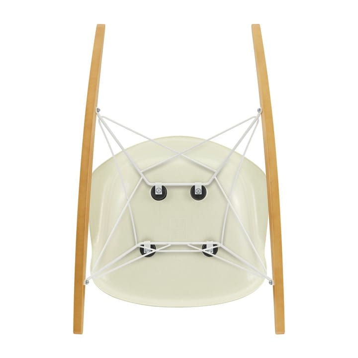Eames fiberglass armchair RAR gyngestol lønnmedar, Parchment-Chrome Vitra