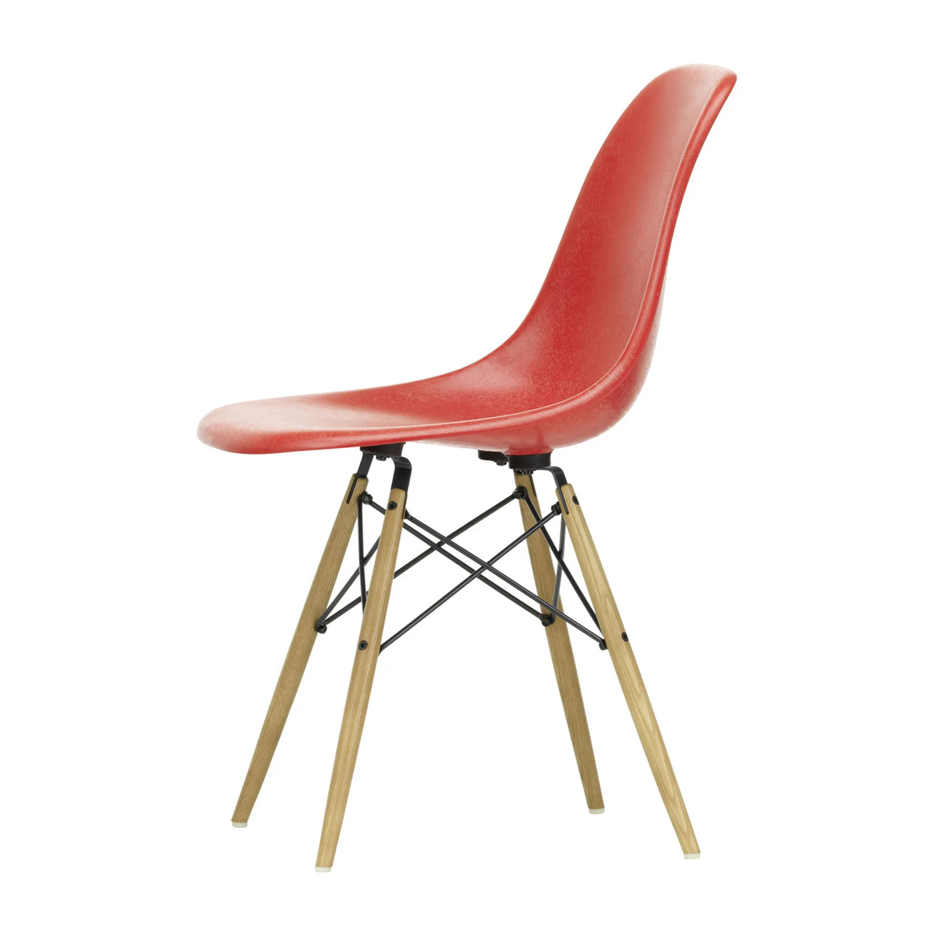 Eames Fiberglass Chairs DSW stol, classic red, askben Vitra
