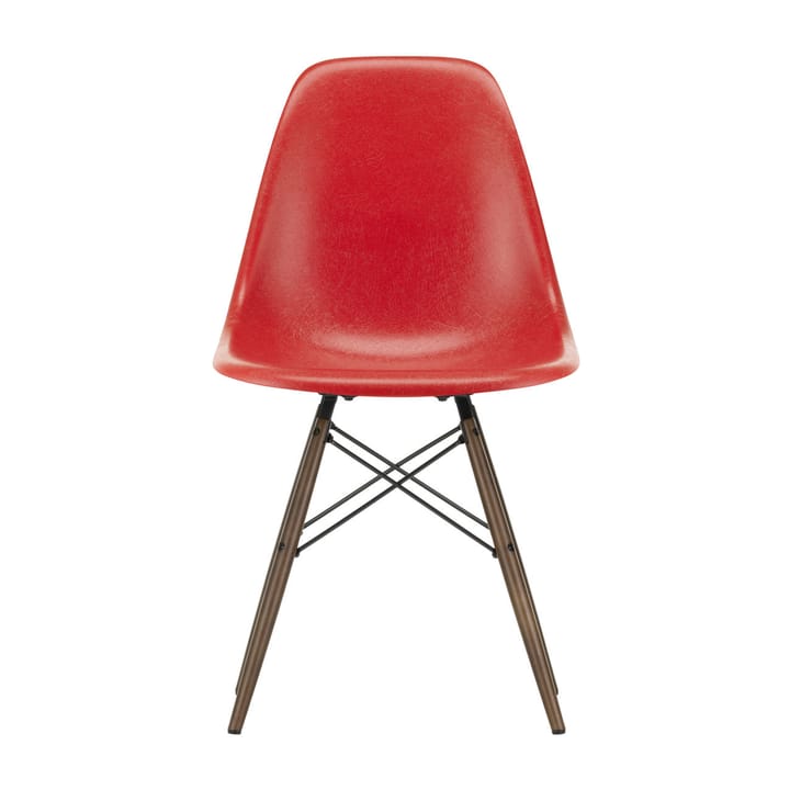 Eames Fiberglass Chairs DSW stol - classic red, brunbeisede lønnben - Vitra