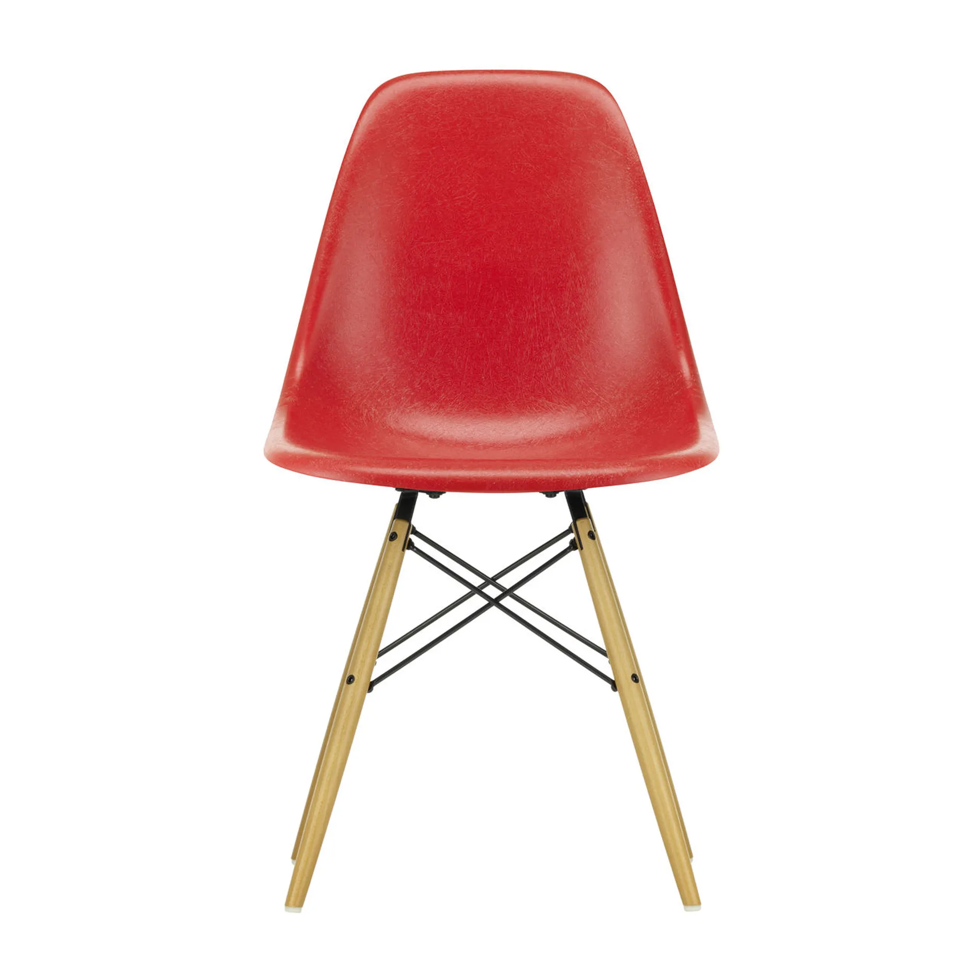 Eames Fiberglass Chairs DSW stol, classic red, lønnben Vitra