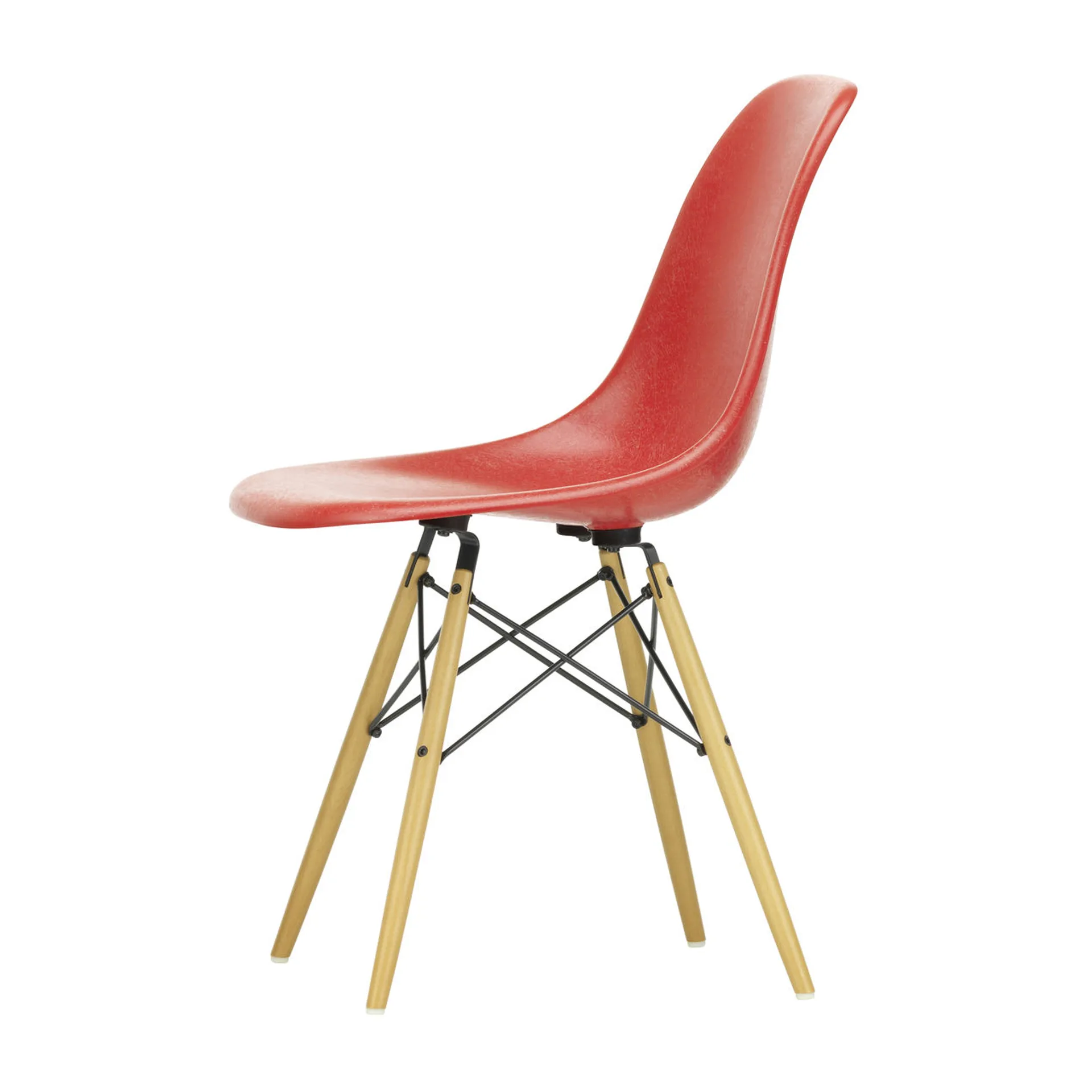 Eames Fiberglass Chairs DSW stol, classic red, lønnben Vitra