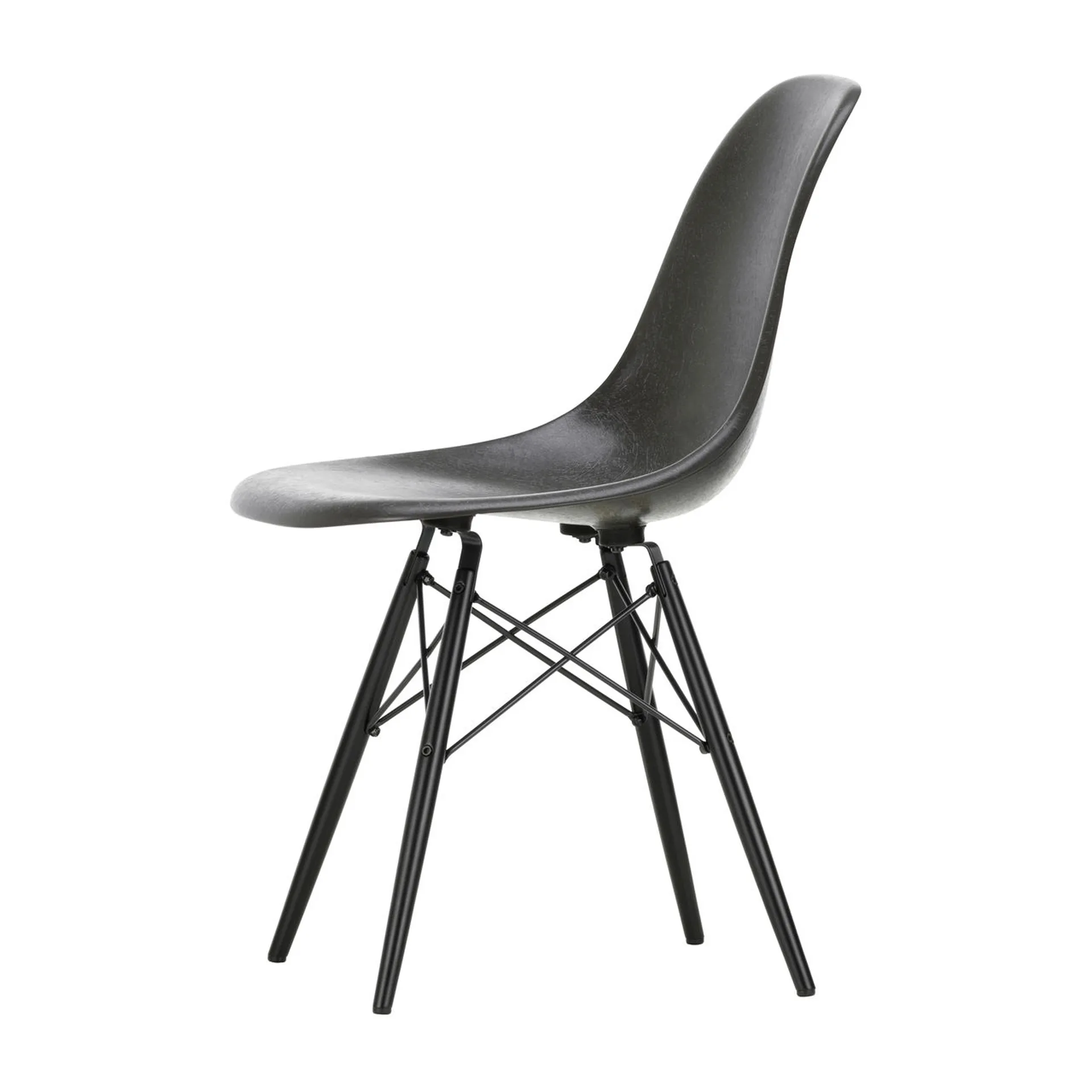 Eames Fiberglass Chairs DSW stol, Elephant hide grå-darkmaple Vitra