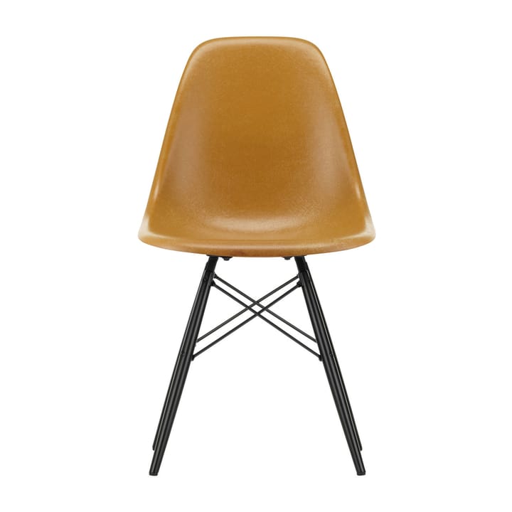 Eames Fiberglass Chairs DSW stol - ocker mørk, svartbeiset lønnben - Vitra