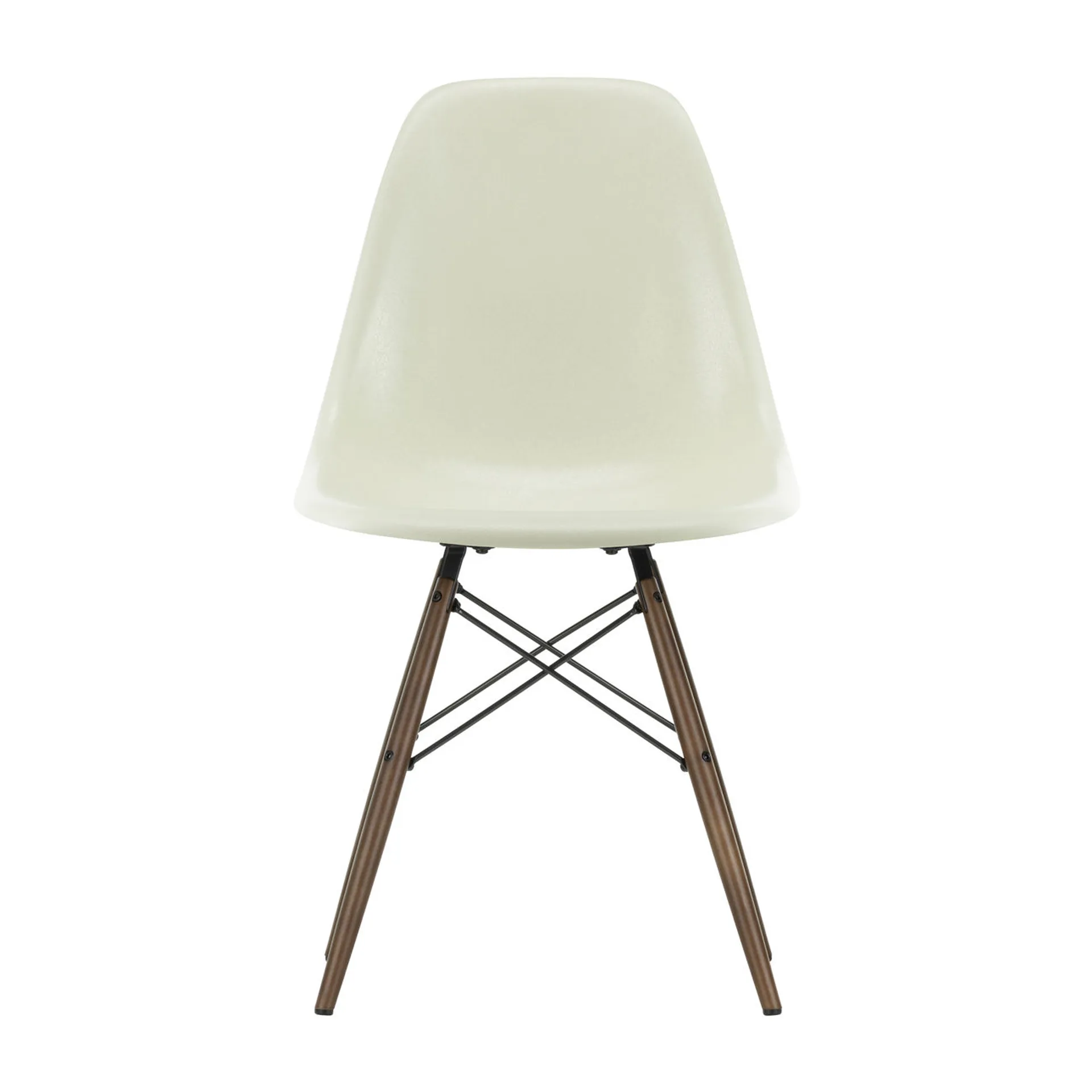 Eames Fiberglass Chairs DSW stol, parchment, brunbeiset lønnben Vitra
