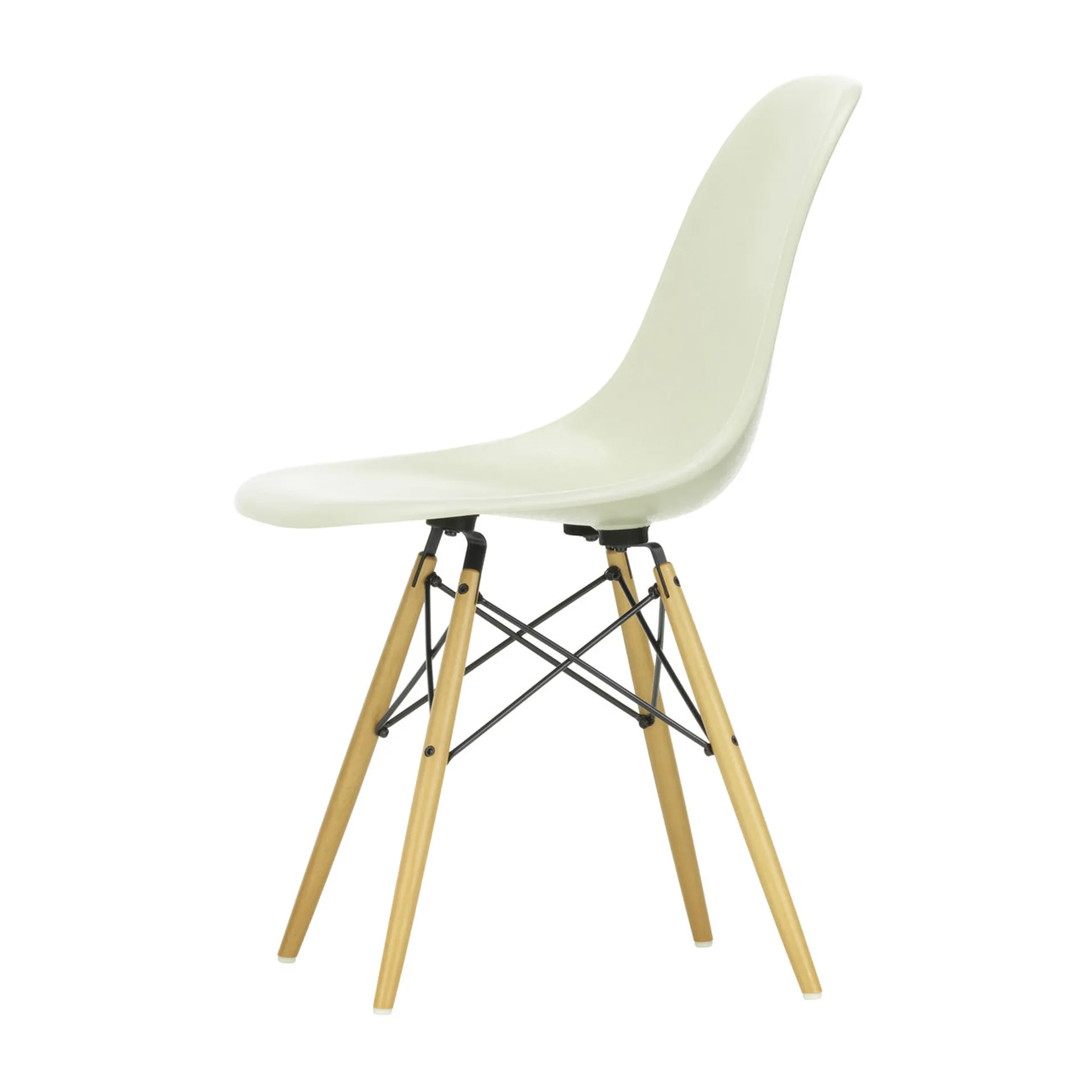 Eames Fiberglass Chairs DSW stol, parchment, lønnbbein Vitra