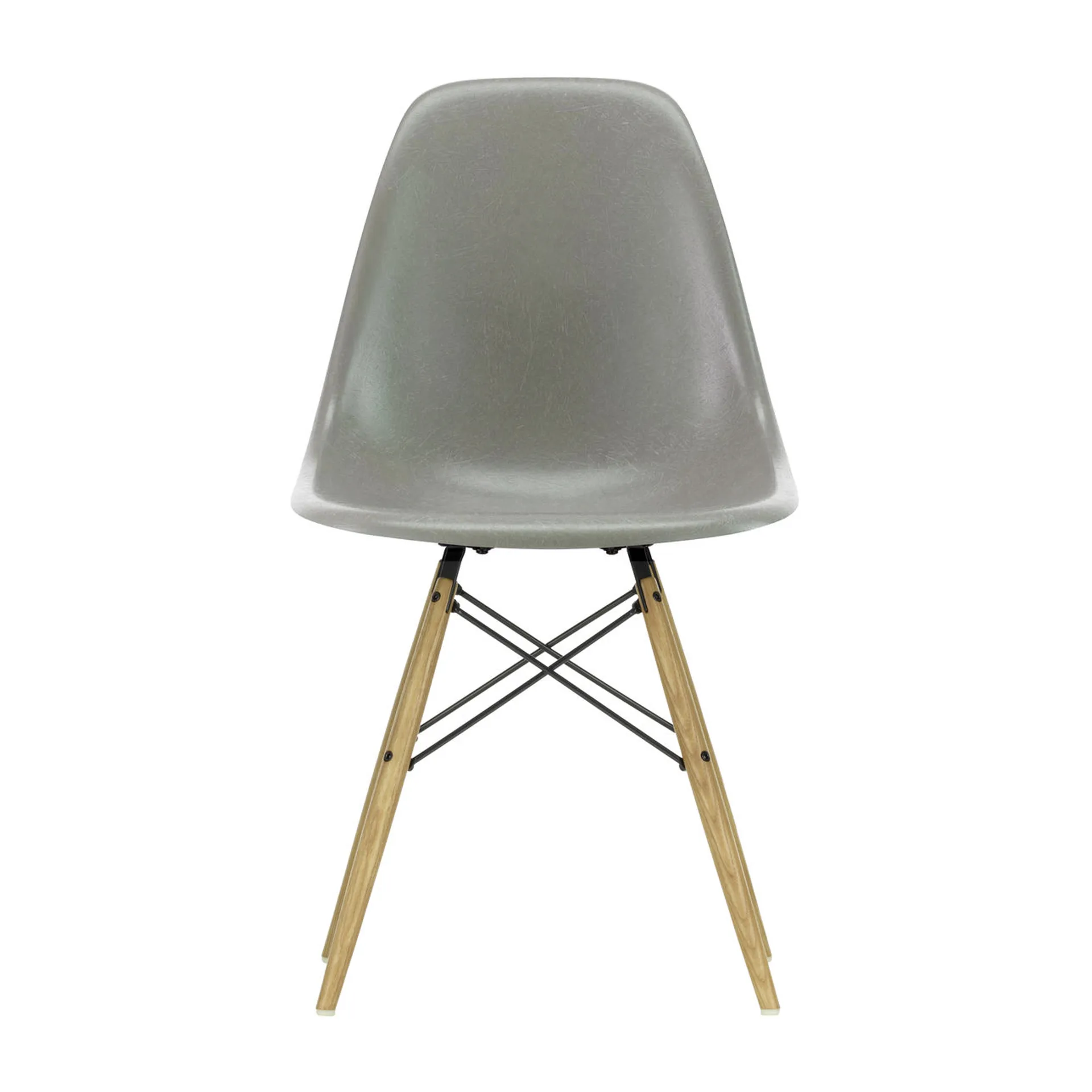 Eames Fiberglass Chairs DSW stol, raw umber, askben Vitra