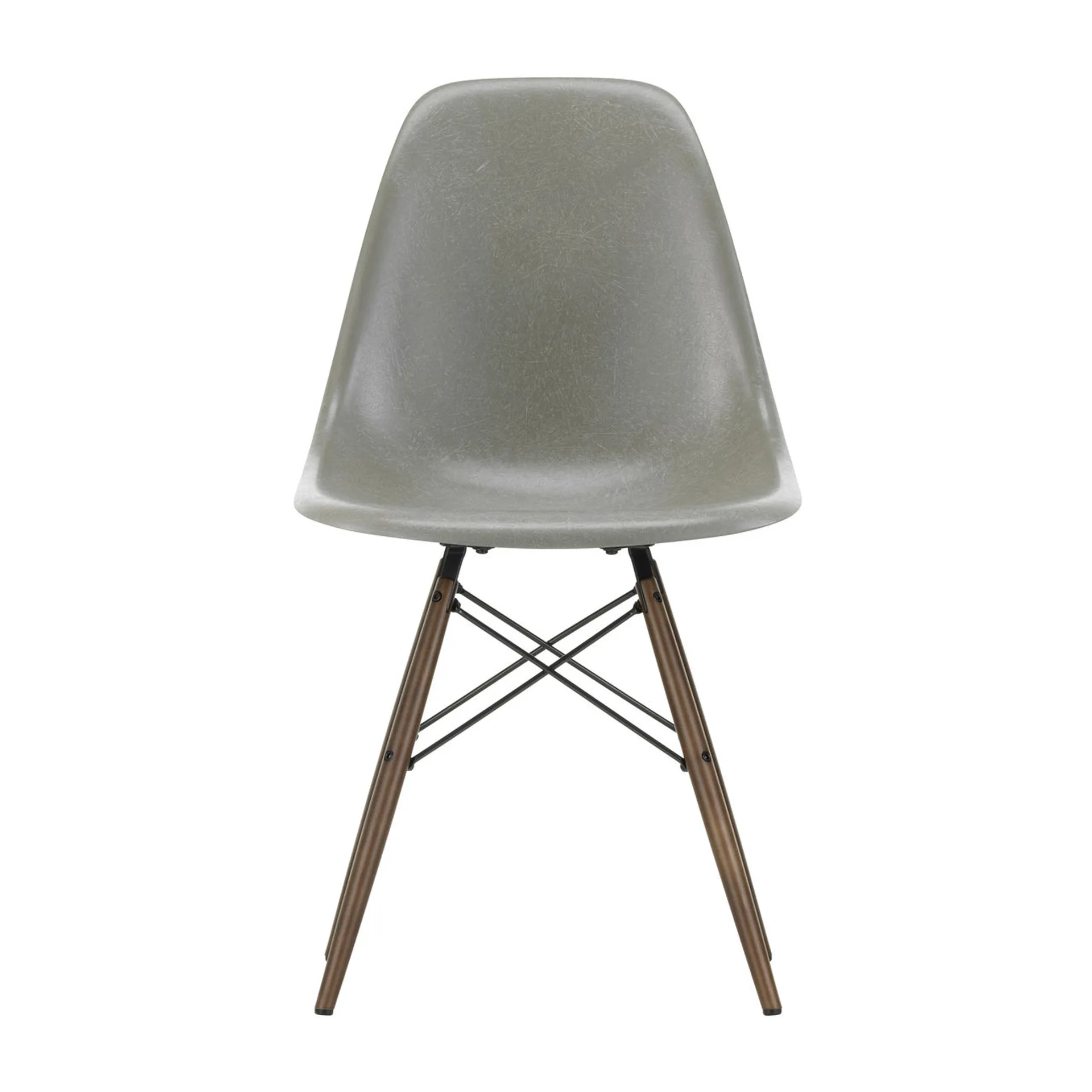 Eames Fiberglass Chairs DSW stol, Raw umber-svartbeisede lønnben Vitra