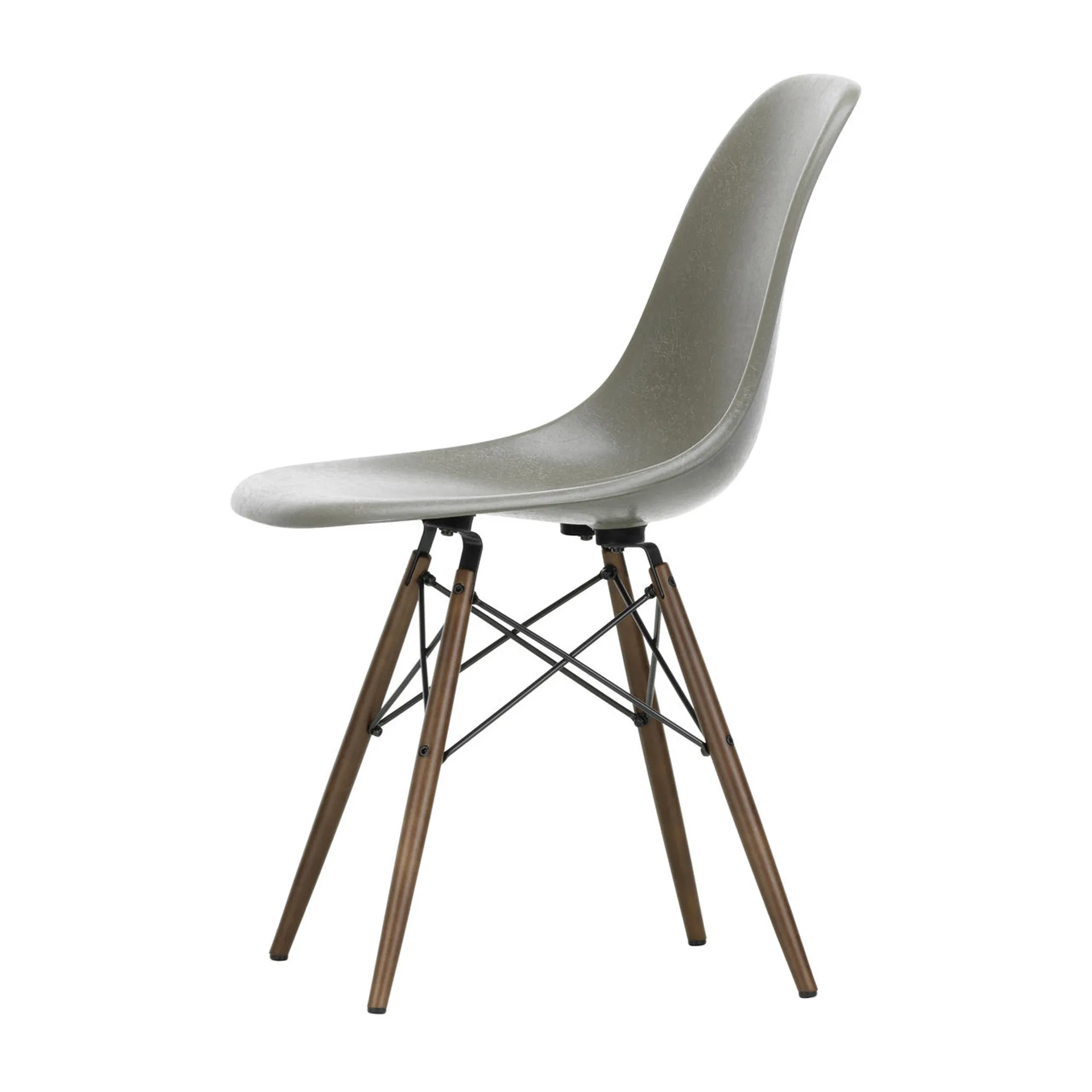 Eames Fiberglass Chairs DSW stol, Raw umber-svartbeisede lønnben Vitra