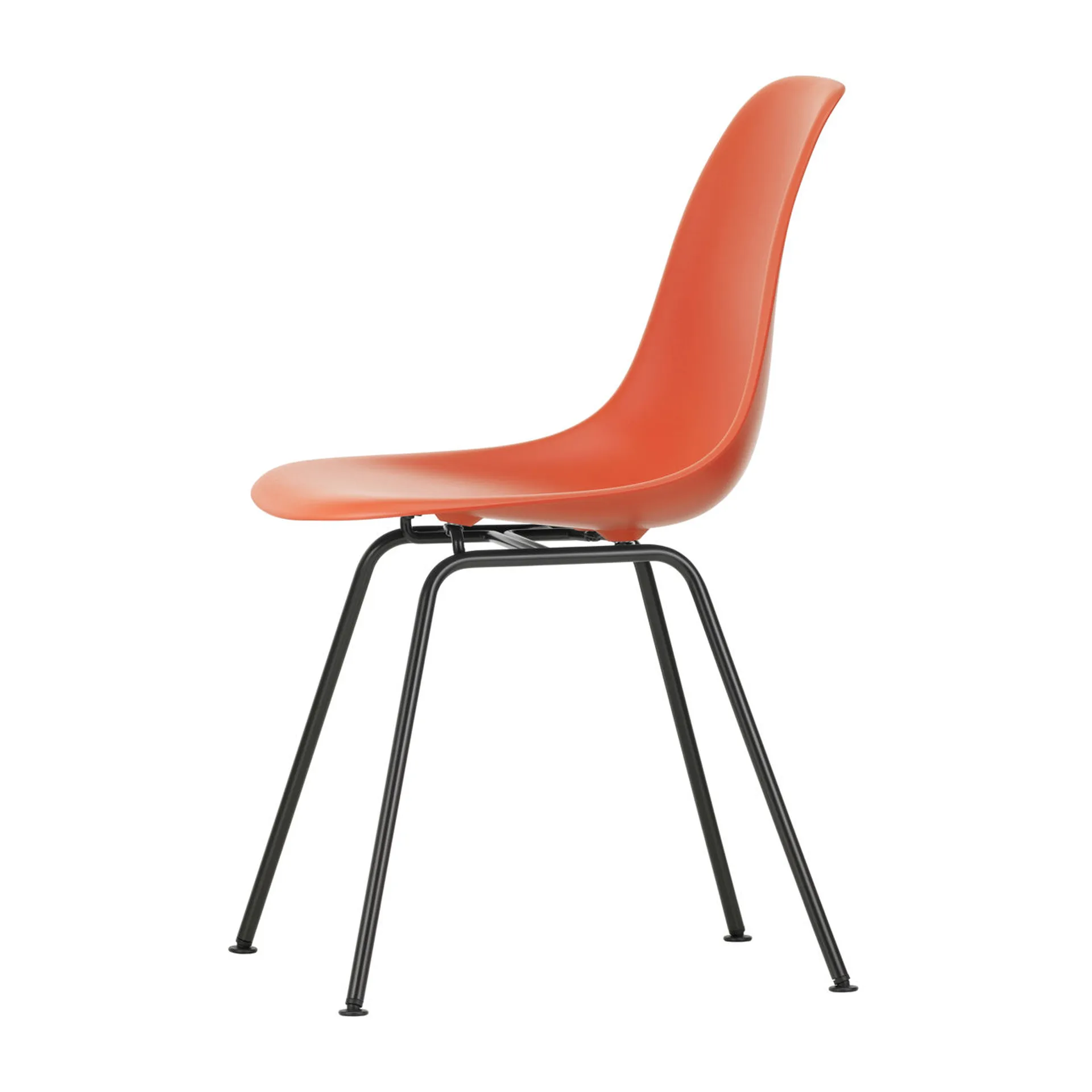 Eames fiberglass chairs DSX stol, Classic red-Black Vitra