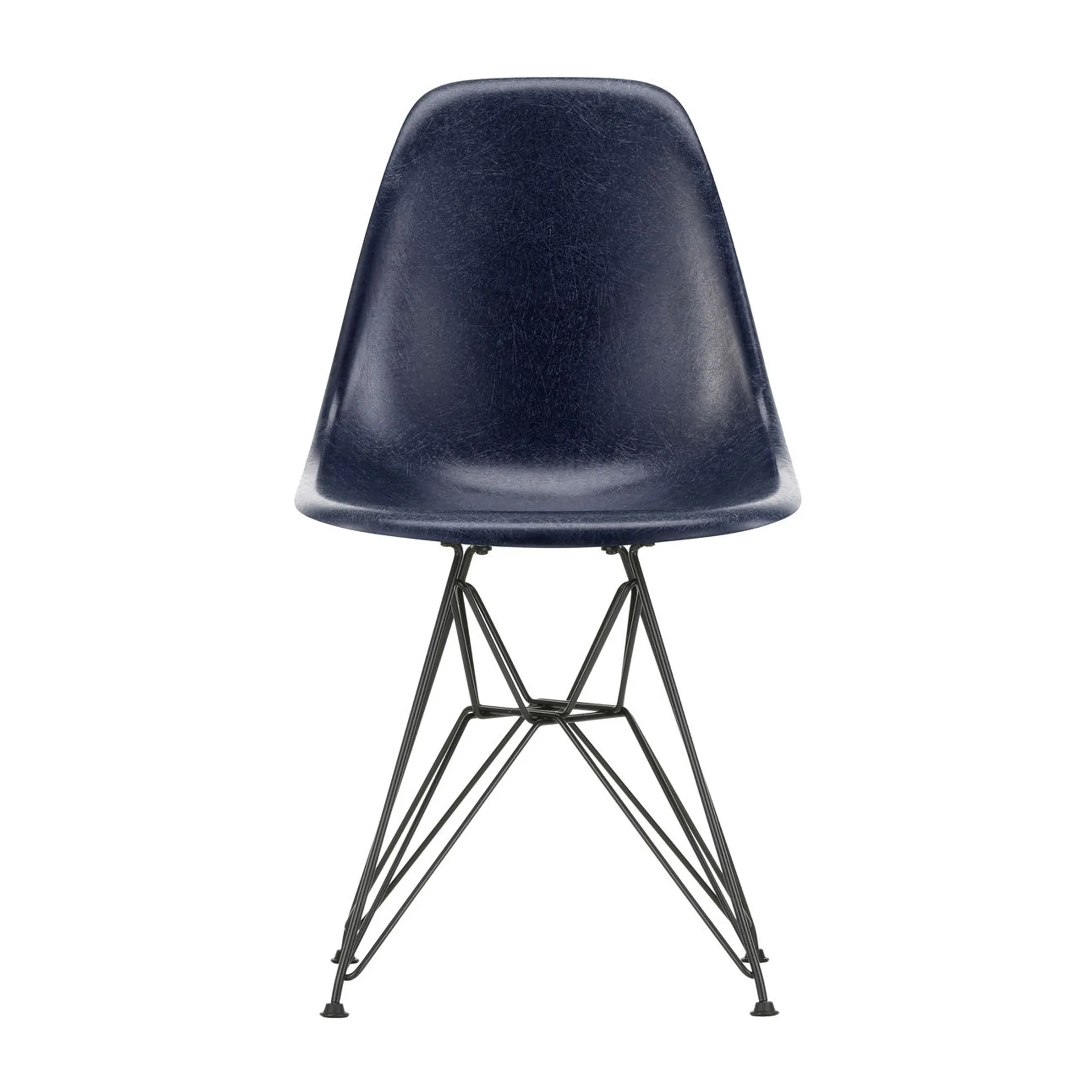 Eames Fiberglass Side Chair DSR stol, Navy blue-Dark basic Vitra