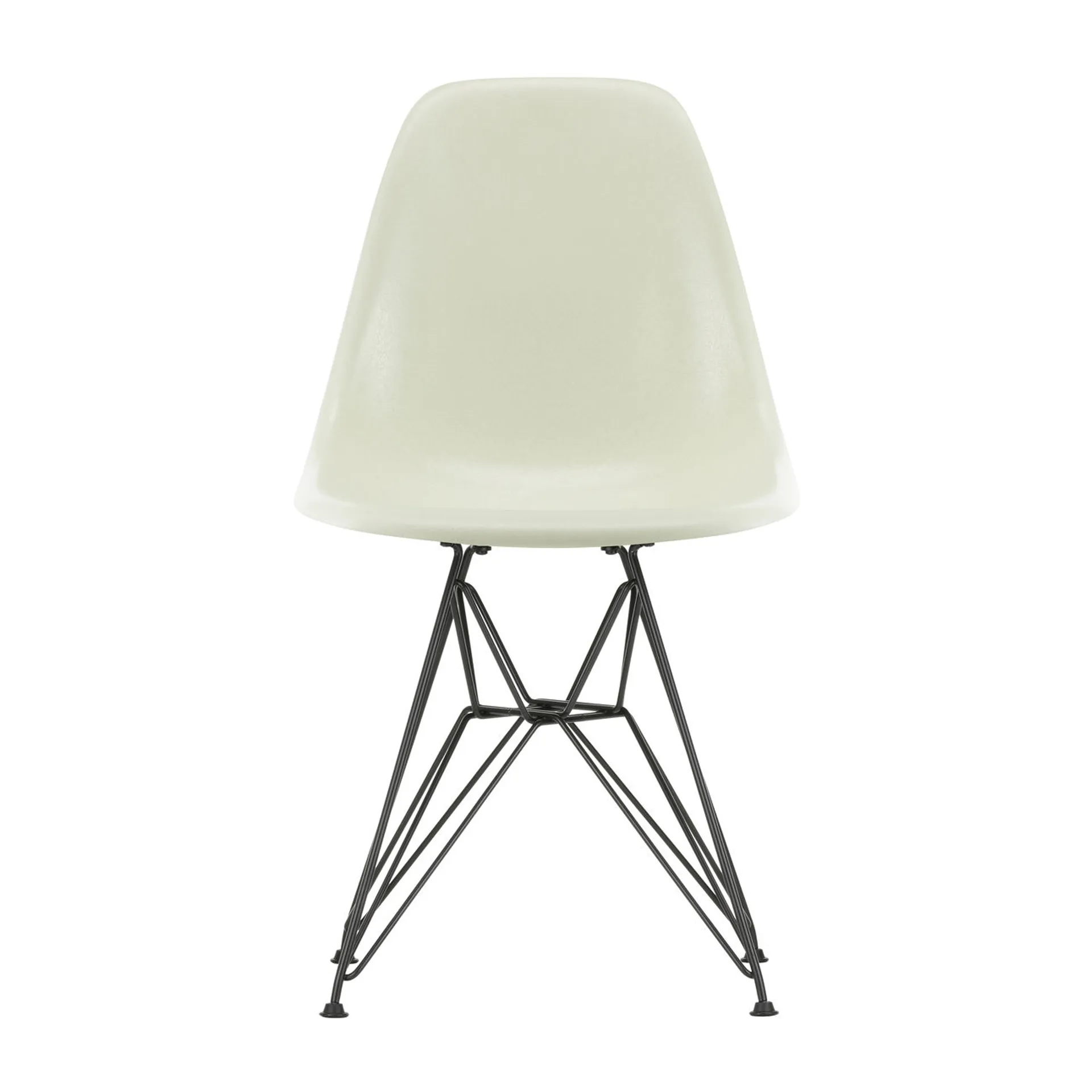 Eames Fiberglass Side Chair DSR stol, Parchment-Dark basic Vitra