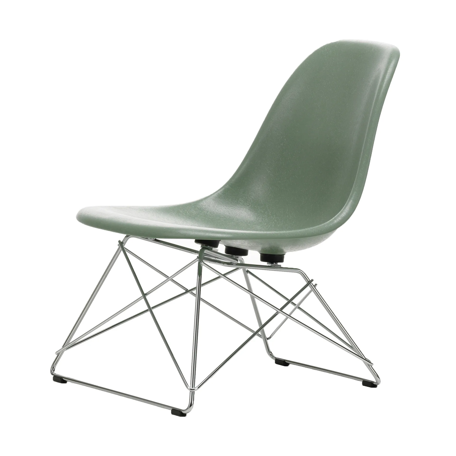 Eames Fiberglass Side Chair LSR loungestol, Sea foam green-chrome Vitra
