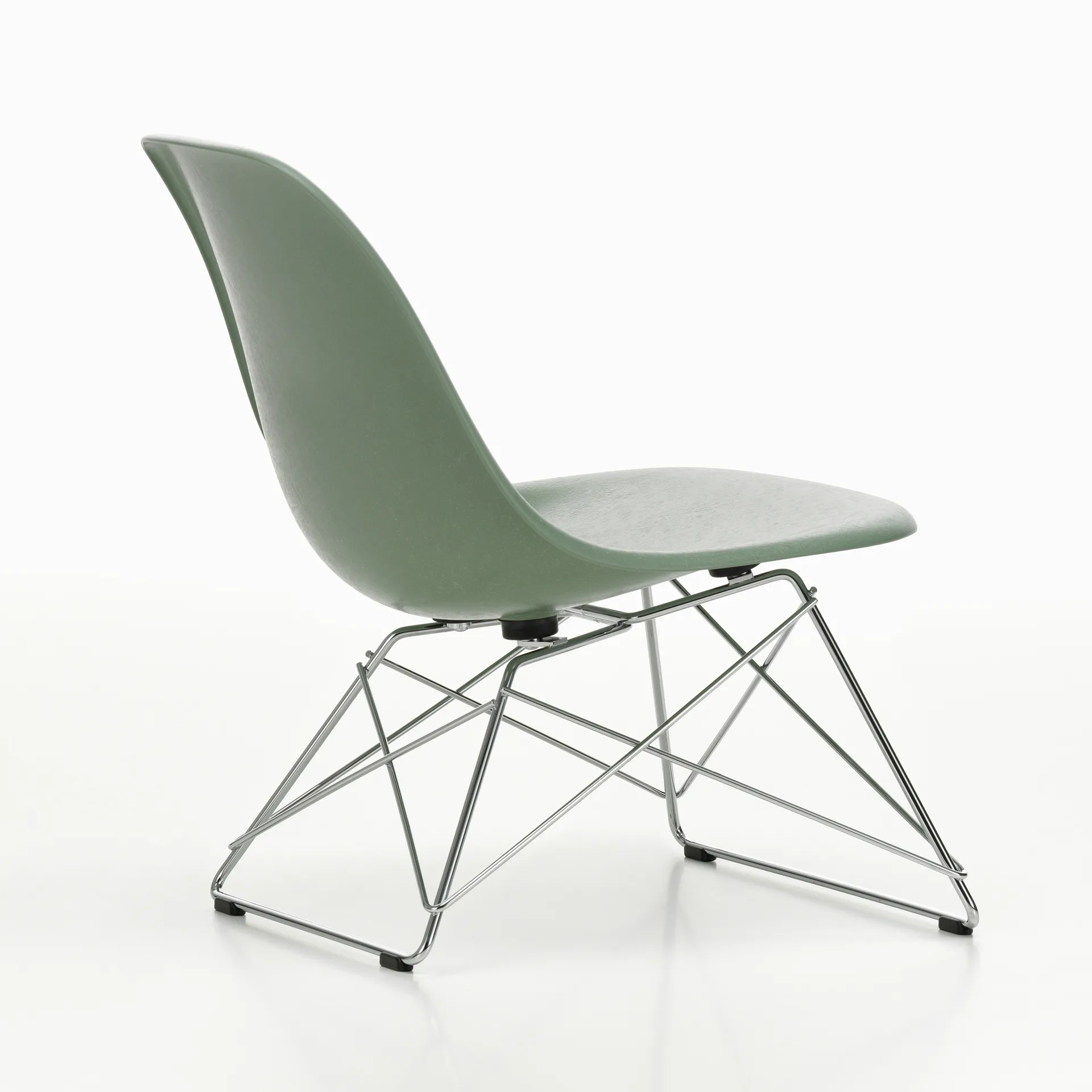 Eames Fiberglass Side Chair LSR loungestol, Sea foam green-chrome Vitra