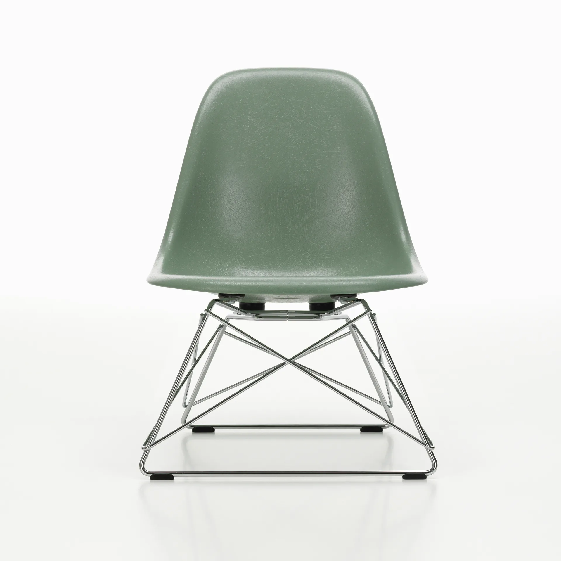 Eames Fiberglass Side Chair LSR loungestol, Sea foam green-chrome Vitra