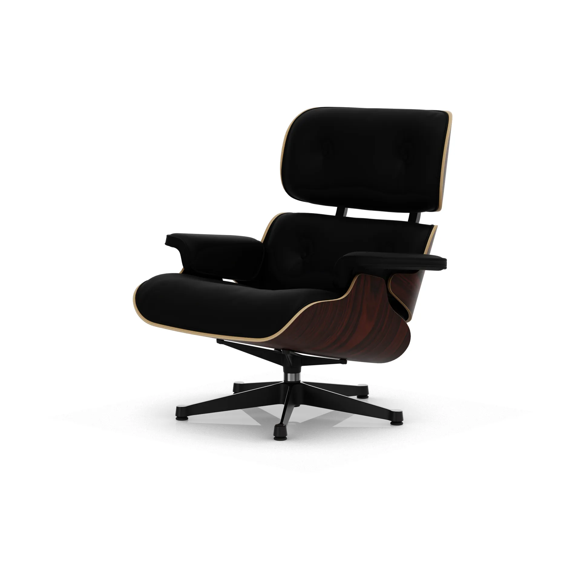 Eames Lounge Chair Classic Dimensions, 66 Nero-05 santos palisander-pol. steel-black Vitra