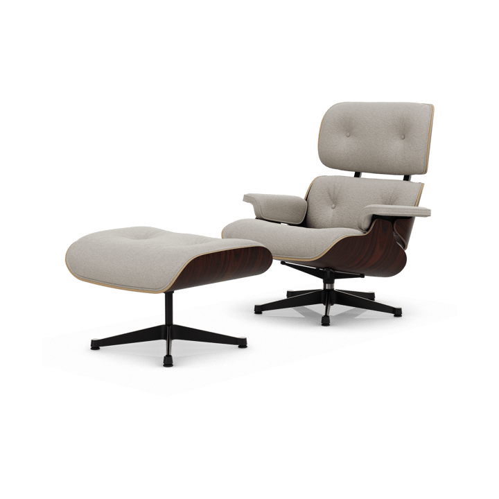 Eames Lounge Chair & Ottoman new dimension - 01 Ivory-pearl-05 sant. palisander-pol.steel-black - Vitra