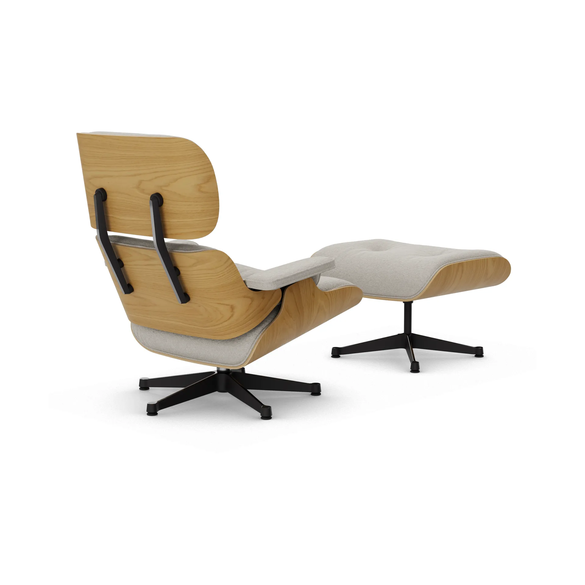 Eames Lounge Chair & Ottoman new dimension, 01 Ivory-pearl-26 chestnut-pol. steel-black Vitra