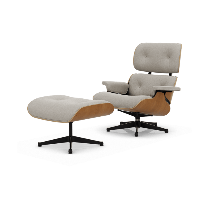 Eames Lounge Chair & Ottoman new dimension - 01 Ivory-pearl-28 kirsebær natural-pol. steel-black - Vitra