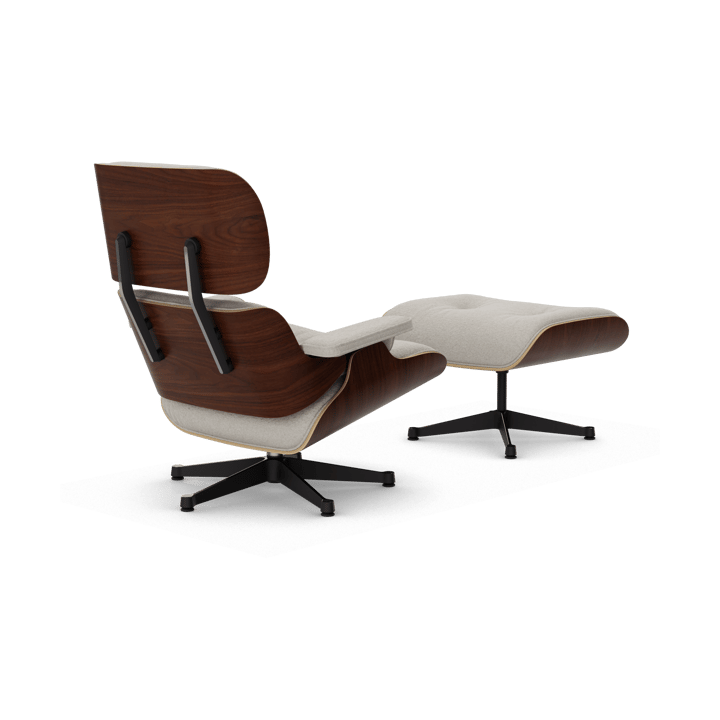 Eames Lounge Chair & Ottoman new dimension, 01 Ivory-pearl-32 valnøtt mørk-pol. stål-black Vitra