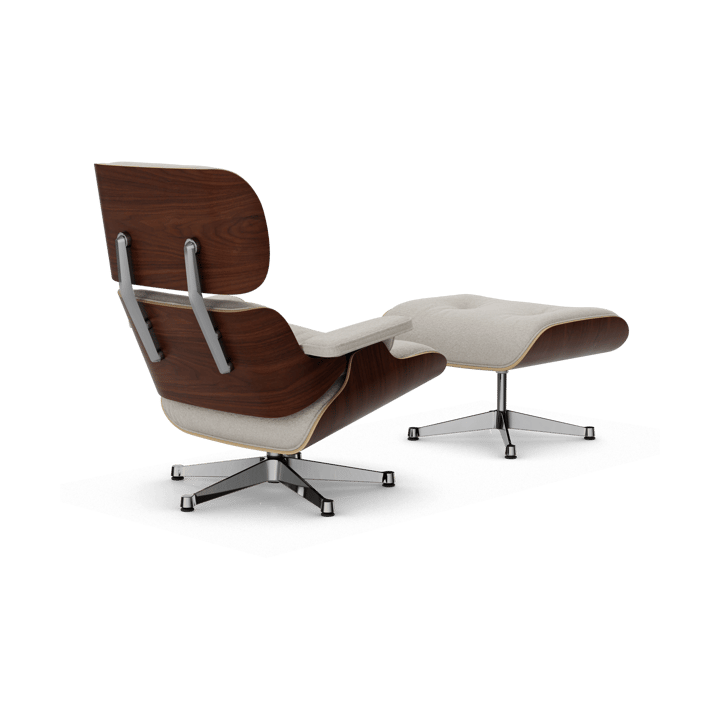 Eames Lounge Chair & Ottoman new dimension, 01 Ivory-pearl-32 valnøtt mørk-pol. stål Vitra