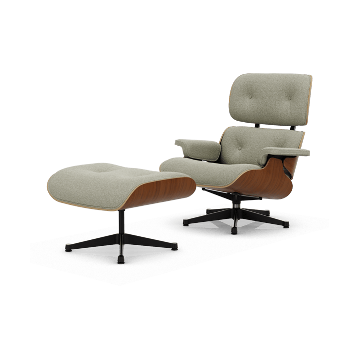 Eames Lounge Chair & Ottoman new dimension - 03 Cream-sand-31 valnøtt natural-pol. steel-black - Vitra