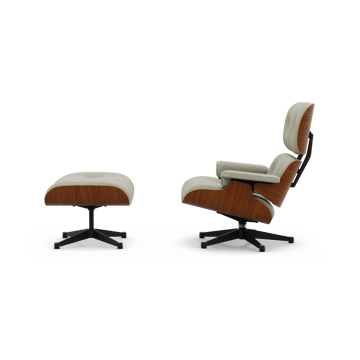 Eames Lounge Chair & Ottoman new dimension - 03 Cream-sand-31 valnøtt natural-pol. steel-black - Vitra