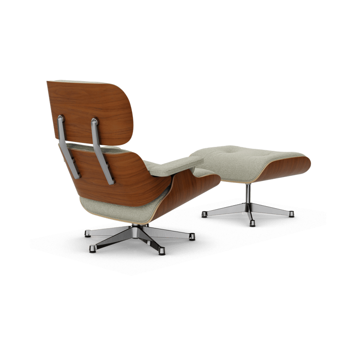 Eames Lounge Chair & Ottoman new dimension, 03 Cream-sand-31 valnøtt natural-pol. steel Vitra