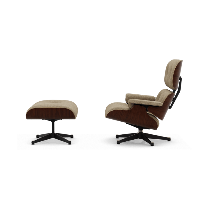 Eames Lounge Chair & Ottoman new dimension, 04 Bamboo-terra-32 valnøtt mørk-pol. stål-black Vitra