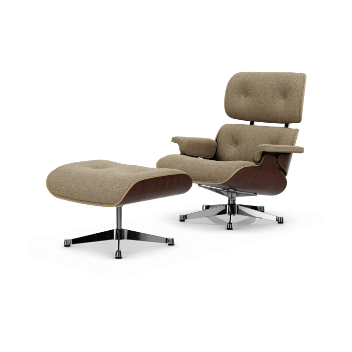 Eames Lounge Chair & Ottoman new dimension - 04 Bamboo-terra-32 valnøtt mørk-pol. stål - Vitra