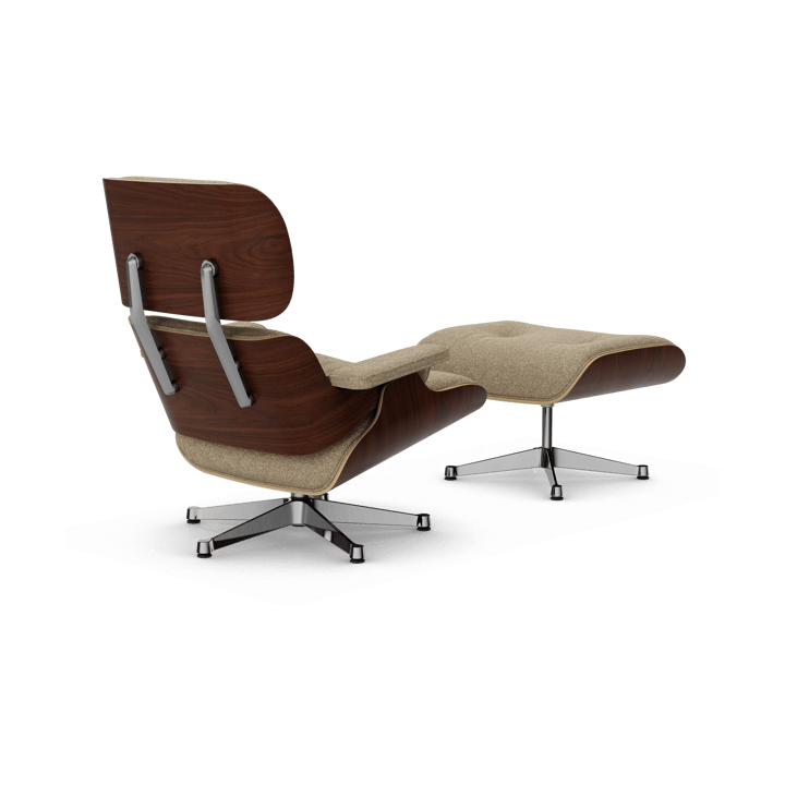 Eames Lounge Chair & Ottoman new dimension, 04 Bamboo-terra-32 valnøtt mørk-pol. stål Vitra