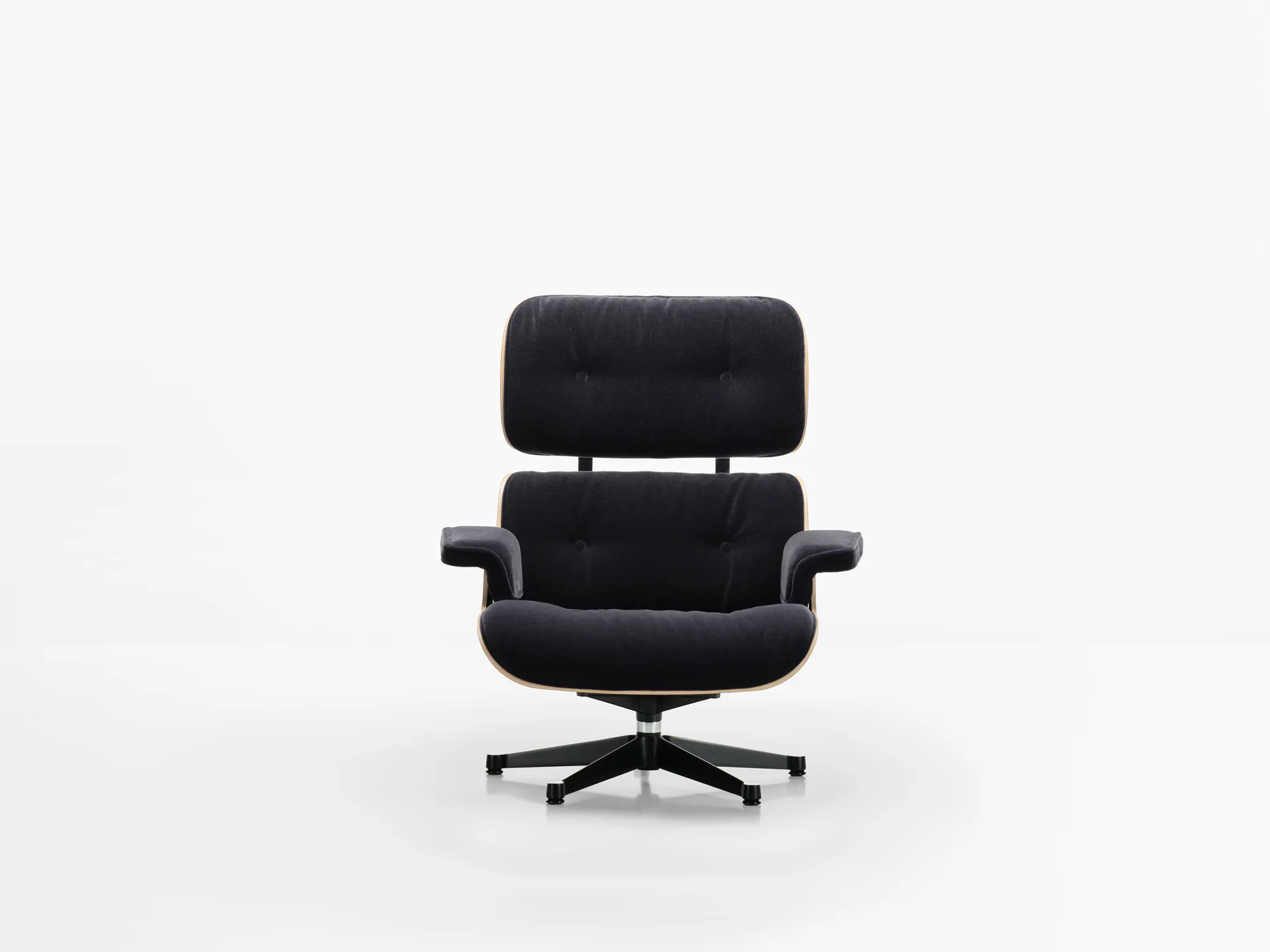 Eames Lounge Chair & Ottoman new dimension, 08 Dark Anthracite-05 santos palis.-pol.steel-black Vitra