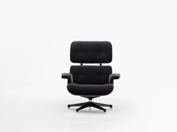 Eames Lounge Chair & Ottoman new dimension - 08 Dark Anthracite-05 santos palis.-pol.steel-black - Vitra