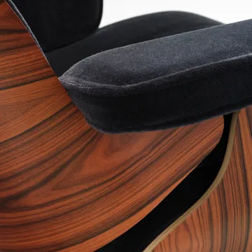 Eames Lounge Chair & Ottoman new dimension - 08 Dark Anthracite-05 santos palis.-pol.steel-black - Vitra