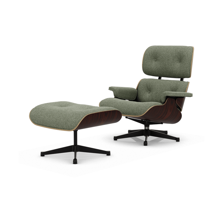 Eames Lounge Chair & Ottoman new dimension - 09 Ivory-forest-05 sant. palisander-pol. steel-black - Vitra