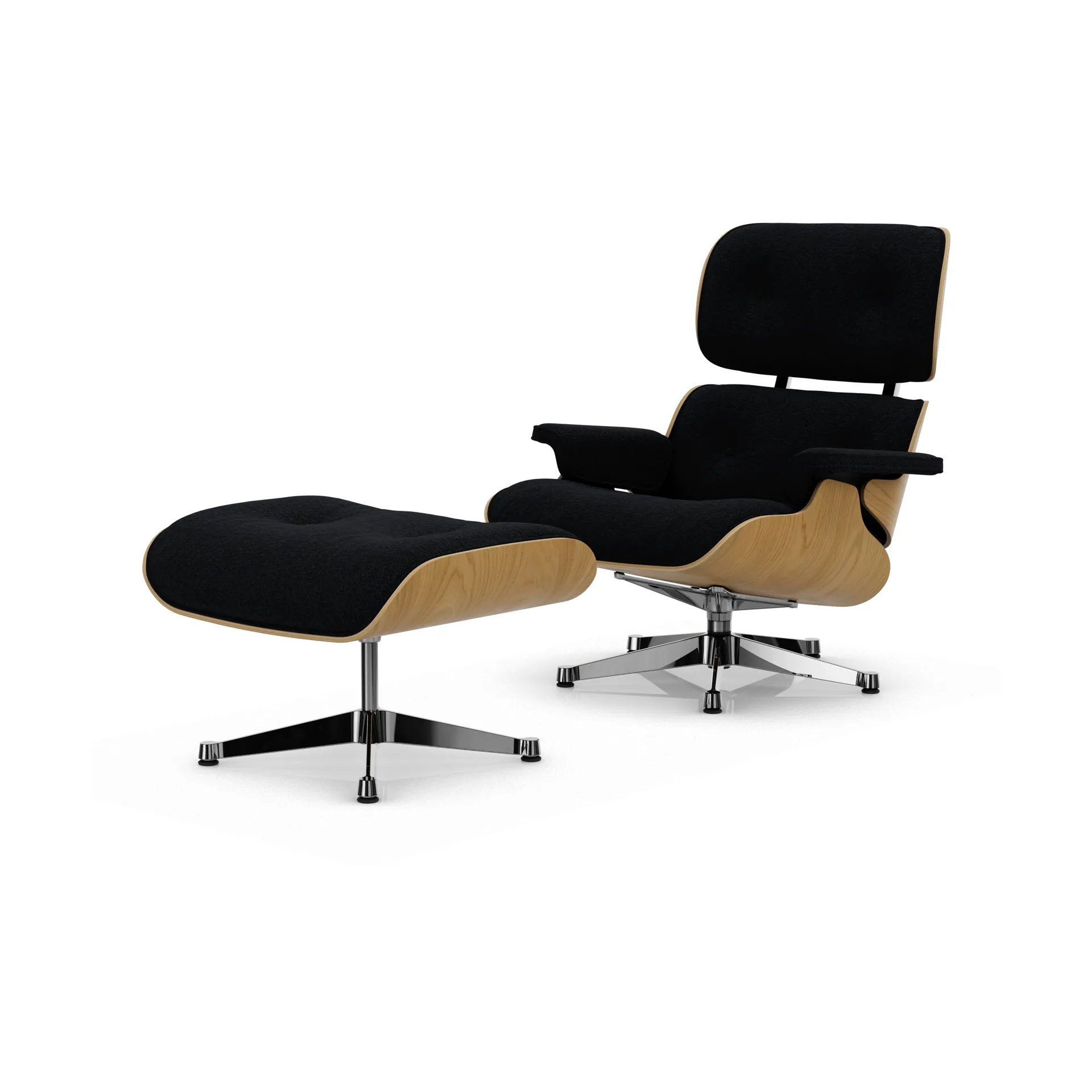 Eames Lounge Chair & Ottoman new dimension, 11 Anthracite-26 chestnut-pol. steel Vitra