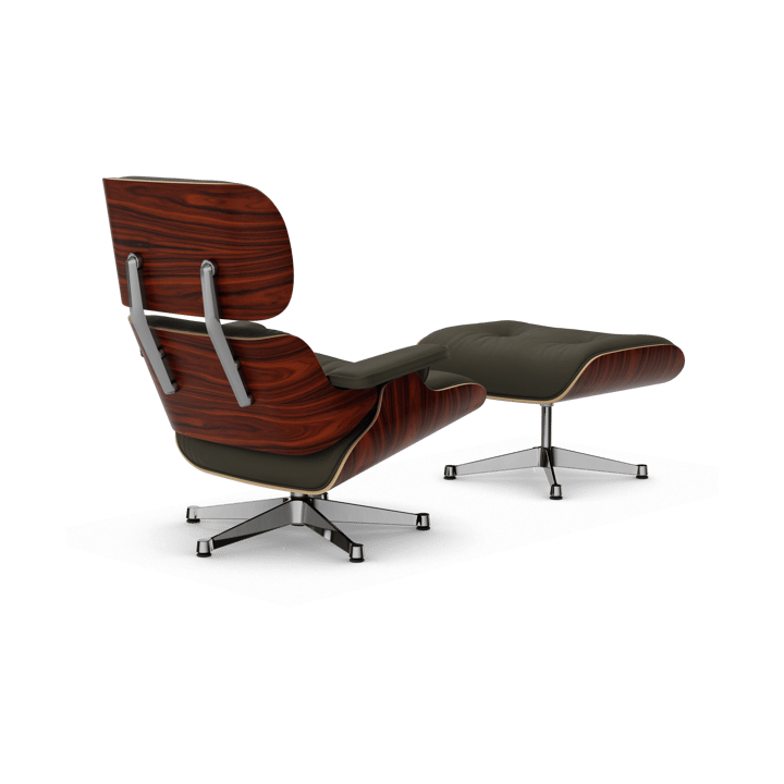 Eames Lounge Chair & Ottoman new dimension, 58 Khaki-05 santos palisander-pol. Steel Vitra