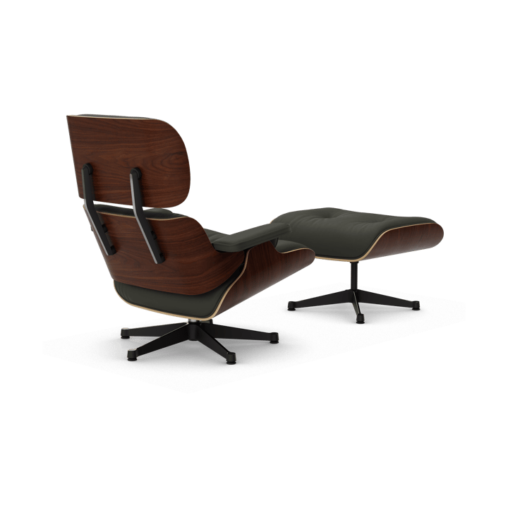 Eames Lounge Chair & Ottoman new dimension, 61 Umbra grey-32 valnøtt dark-pol. steel-black Vitra