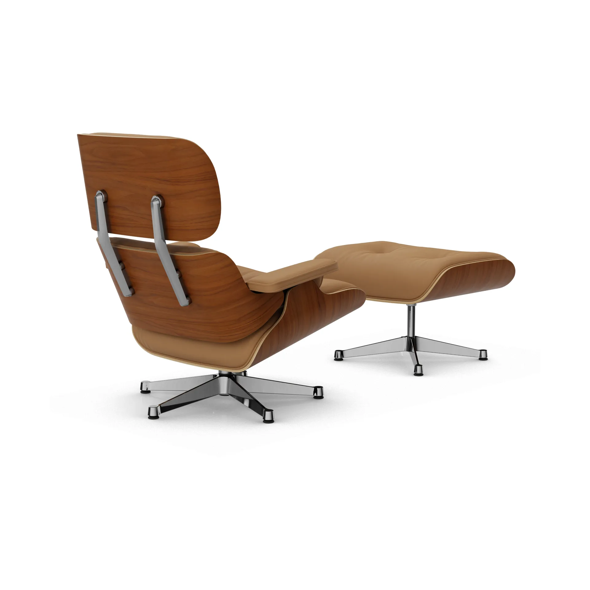 Eames Lounge Chair & Ottoman new dimension, 62 Ochre-31 valnøtt natural-pol. steel Vitra